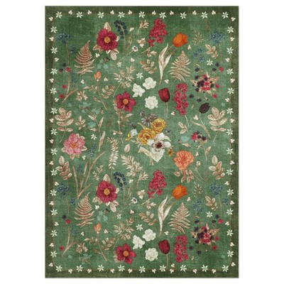 homfan Colorful Color Floral Door Mat Indoor Entrance Non-Slip Soft Oriental Vintage Carpet Kitchen Entryway Bedroom Corridors Indoor