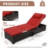 ODK Outdoor PE Wicker Chaise Lounge Chairs, Pool PE Wicker Lounge Chairs Set of 2, Brown Rattan Pool Lounge Chairs Adjustable Backrest Recliners - 2 of 4