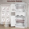 Homhougo Storage Cabinet, 67" Tall Bathroom Cabinet,with Adjustable Shelves and 4 Doors 67 Inch Pantry Cupboard White - 4 of 4