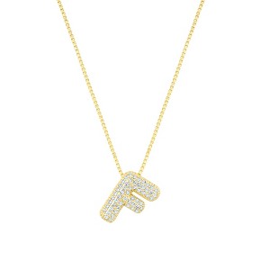 Adornia 14k Gold Plated Pave Bubble Letter - 1 of 1