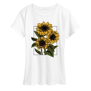 Women's - Instant Message - Vintage Sunflowers Short Sleeve Graphic T-Shirt - 1 of 4