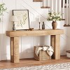 63''Long Console Table, Farmhouse Slim Entryway Sofa Table Behind The Couch for Living Room Hallway, Natural - 2 of 4