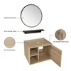 ELECWISH 24 in. W x 19 in. D x 29 in. H Single Sink Bath Vanity in Burlywood with Burlywood Solid Surface Top and Mirror - 4 of 4