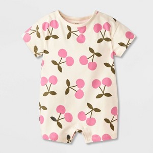 Baby Girls' Short Sleeve Romper - Cat & Jack™ - 1 of 4