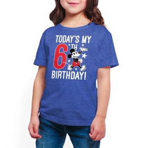 Girls' - Disney - Today's My 6th Birthday Short Sleeve Graphic T-Shirt - 1 of 3