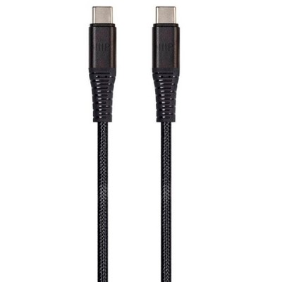 Monoprice Durable USB 2.0 Type-C Charge and Sync Kevlar Reinforced Nylon-Braid Cable - 10 Feet - Black | 5A/100W, Aluminum Connectors - AtlasFlex