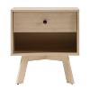 TIRAMISUBEST Coastal Oak Mid-Century 1-Drawer Nightstand with Open Storage Cubby - 3 of 4