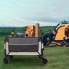 VisioGear Extra Large 300L Folding Wagon Cart with 480lbs Capacity, Side Pockets, and Drink Holders for Camping, Gray&Khaki, 41.34"*25.2"*44.17" - 4 of 4