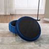 PAGED Round Ottoman with Storage & Reversible Lid, Velvet Storage Ottoman with Metal Legs, Channel Tufted Pumpkin-shape Footstool - 3 of 4