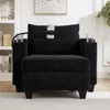 KWPZQEB 3-in-1 Sleeper Sofa Bed,  Convertible Sleeper Sofa Chair with USB Ports & Cup Holders, Corduroy Sofa Bed W/Phone Holder for Living Room - 4 of 4