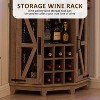 OKD 72" Corner Bar Storage Cabinet, Tall Wine Bar Cabinet w/Barn Door & Adjustable Shelf, Home Bar Cabinet w/LED Light & Glass Rack - 3 of 4