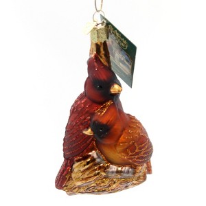 Old World Christmas 4.5 Inch Pair Of Cardinals Ornament Red Bird Tree Ornaments - 1 of 2