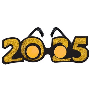 Beistle 2025  Glittered Plastic Eyeglasses, (3/Pkg) Multicolored - 1 of 4