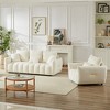 3-Seater + 1-Seater Teddy Fabric Sofa Set with Wooden Frame and Thick Cushions, 4 Removable Pillows - 3 of 4