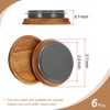 Unique Bargains Wooden Wide Mouth Mason Jar Lids with Airtight Silicone Rings 6 Pcs 72mm - 2 of 4