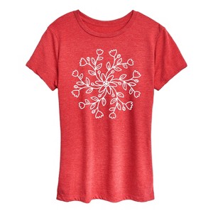 Women's - Instant Message - Pinwheel Floral Circle Short Sleeve Graphic T-Shirt - 1 of 4