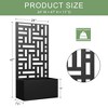 59" H×29"W Dovelina Black Metal Planter Box with Trellis Privacy Screen for Patio - 3 of 4