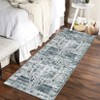 Washable Vintage Soft Non Slip Rectangular Distressed Floral Print Runner Rug Light Taupe 2 x 6(ft) - 2 of 4