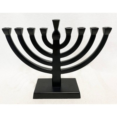 Mini Hanukkah Metal Menorah Black