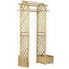 Outsunny Garden Arch, 2 Wood Trellis Sides, 2 Planter Boxes for Climbing Plants or Flower Pots, Arbor Archway for Wedding, Garden, Decoration, Natural - image 4 of 4