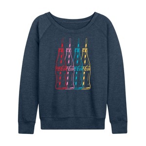 Women's - Coca-Cola - Coke Bottles Lightweight French Terry Wide Neck Long Sleeve Shirt - 1 of 4