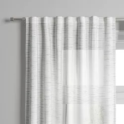 1pc 54"x84" Light Filtering Striation Herringbone Window Curtain Panel Cream/Blue - Project 62™