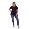 Plus Size Keyhole Neck Cutout Short Sleeve Top - White Mark - 4 of 4