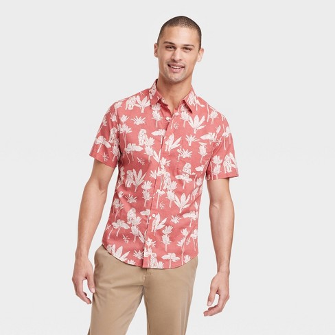 Men's Short Sleeve Button-down Shirt - Goodfellow & Co™ Rose Pink Xl ...
