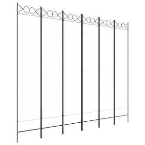 vidaXL 6-Panel Room Divider White 94.5"x78.7" Polyester - 1 of 4