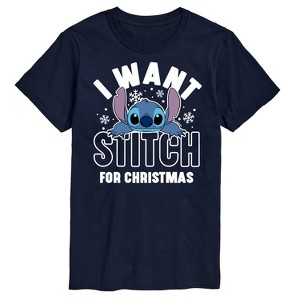 Men's - Lilo and Stitch - I Want A Stitch For Christmas Short Sleeve Graphic T-Shirt - 1 of 4