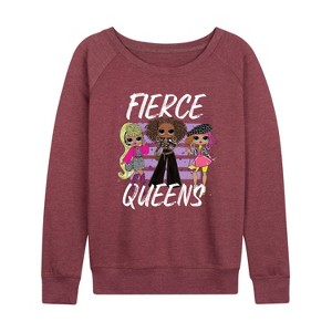 Women's - LOL Surprise! - Fierce Queens Lightweight French Terry Wide Neck Long Sleeve Shirt - 1 of 4