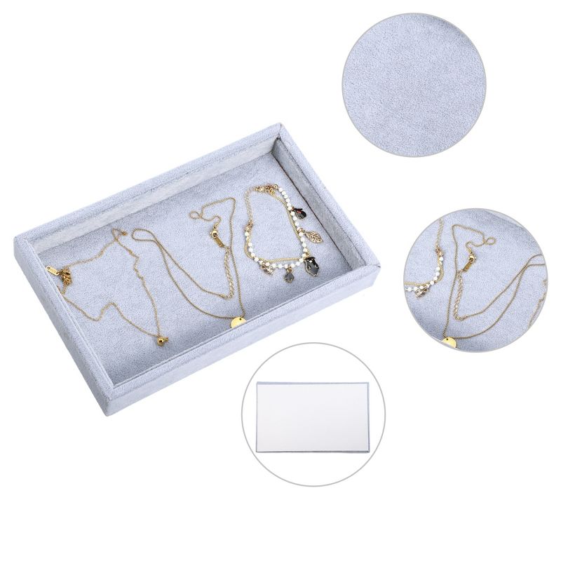 Unique Bargains Velvet Jewelry Tray Empty Stackable Tray Box for Rings Earrings Necklace Bracelet Pendants 1 Pc, 3 of 7