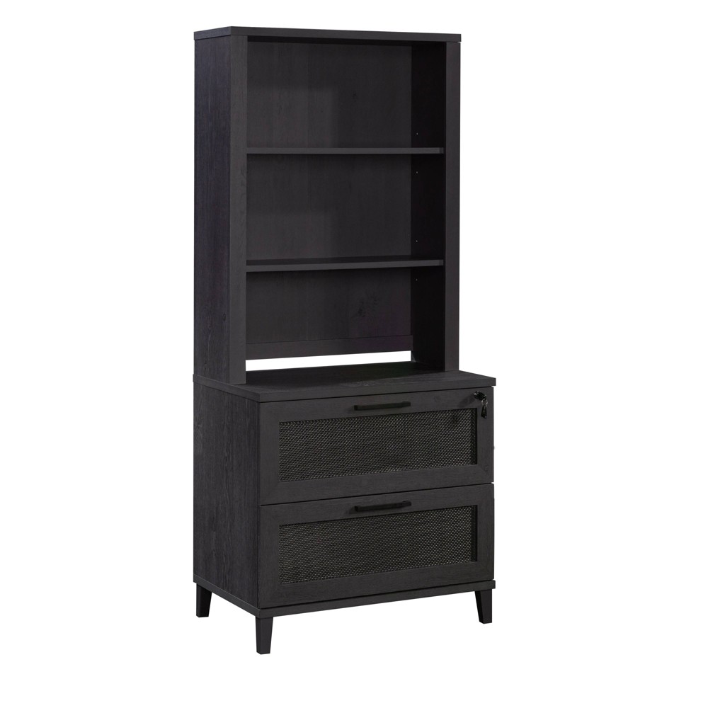 Sauder Tiffin Line Library Hutch Top Raven Oak