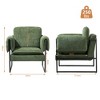 DYHOME Mid-Century Modern Accent Chair, Upholstered Armchair with Armrests and Metal Frame for Living Room, Bedroom. - 3 of 4