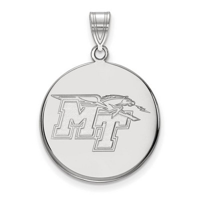 Black Bow Jewelry 10k White Gold Middle Tennessee State Blue Raiders NCAA Large Pendant