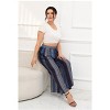 Coolmee Women Plus Size Wide Leg Pants Elastic Waist Loose Flowy Boho Trousers Casual Pants with Pockets - 4 of 4
