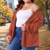 Women's Plus Size Waffle Knit Shacket Pocket Loose Long Sleeve Button Down Shirts - Agnes Orinda - 2 of 4