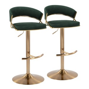 LumiSource Set of 2 Jie Adjustable Swivel Barstools - 1 of 4