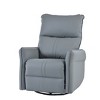 Racxily PU Rocking Recliner Chair, Nursery Rocking ChairModern Small Rocking Swivel Recliner Chair for Bedroom, Side Pocket, Brown - 2 of 4