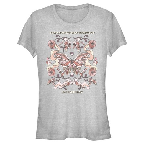 Juniors Womens Lost Gods Positive Day Butterfly T-shirt - Athletic ...