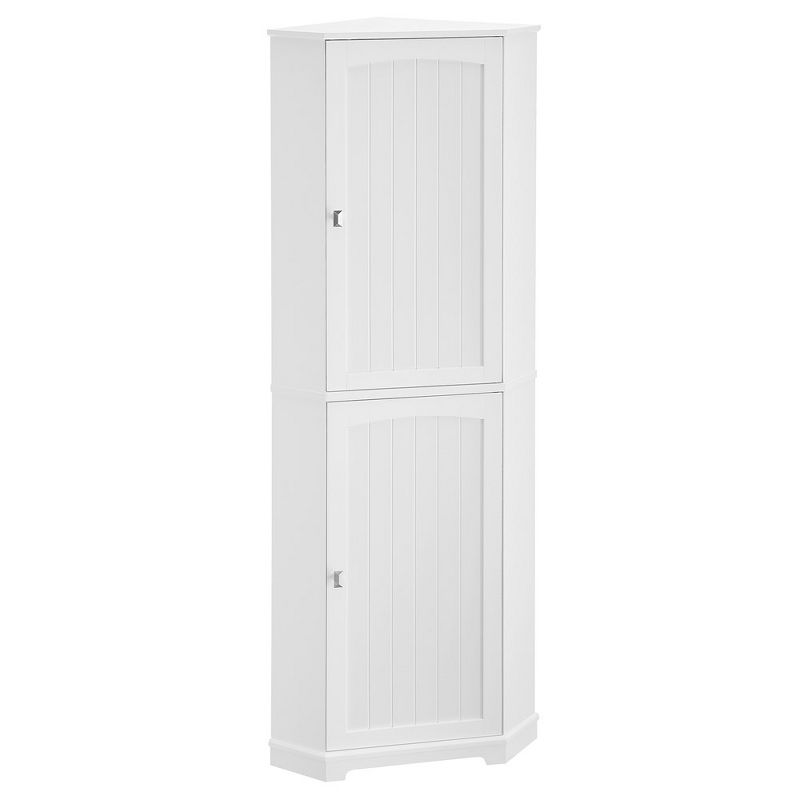 VASAGLE Tall Corner Cabinet, Bathroom Storage Cabinet with 2 Doors and 4 Adjustable Shelves,White, 3 of 9