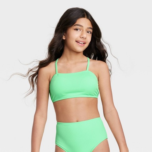 Girls' Bandeau Bralette Swimsuit Top - Art Class™ Mint Green : Target