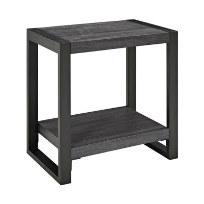 24" Loop Leg Urban Industrial Side Table Charcoal - Saracina Home