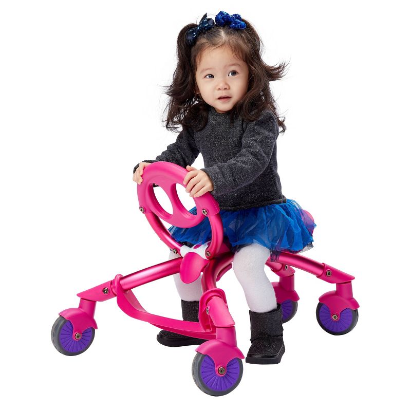 YBIKE Pewi Stroll Pedal and Push Ride-On Toy - Pink, 4 of 12