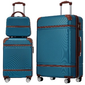 Lyngins 3-Piece Hardside Luggage Set – 20" Carry on Luggage, 28" Expandable Spinner Suitcase, Cosmetic Case, ABS Lightweight Build, 3-Digit TSA Lock - 1 of 4