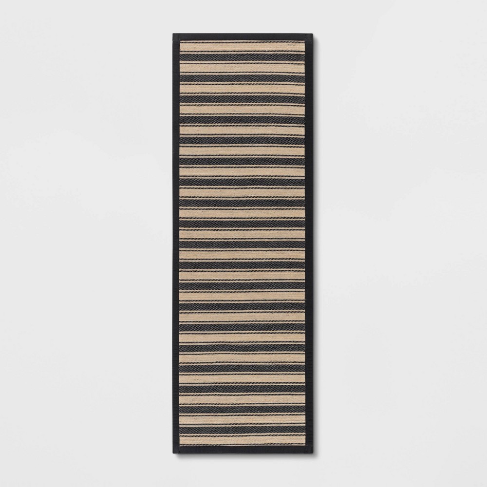 60in x 20in Vintage Striped Kitchen Runner Rug Black/Brown - Threshold™