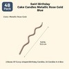 Blue Panda 48-Pack Metallic Rose Gold Swirl Curvy-shaped Long Thin Birthday Cake Candles 5-Inch - 2 of 4