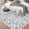 Modern Washable Area Rug for Living Room, Floral Print Floor Rug with Non Slip Backing, Low Pile Stain Resistant Indoor Carpet for Dorm - 2 of 4