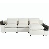 L-shaped Modular Sectional Sofa with Removable Back Cushions,3 Pillows and 2 Storage Spaces,Suitable for Living rooms,Offices and Apartments - 3 of 4