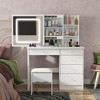 FUFU&GAGA LED Dimmable Mirror Dresser Dressing Table with Drawers Stool - 2 of 4